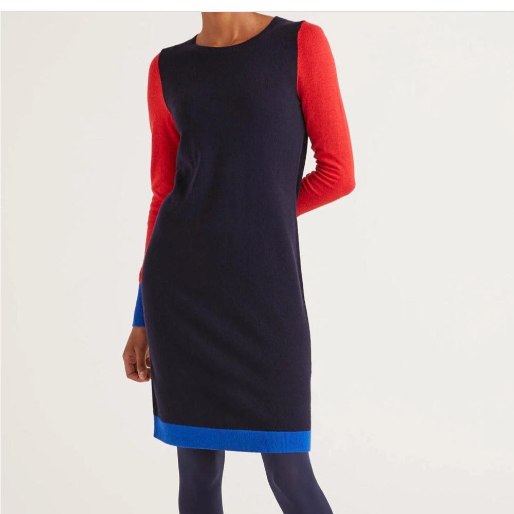 Boden Wool Blend Colorblock Sweater Dress Size 4